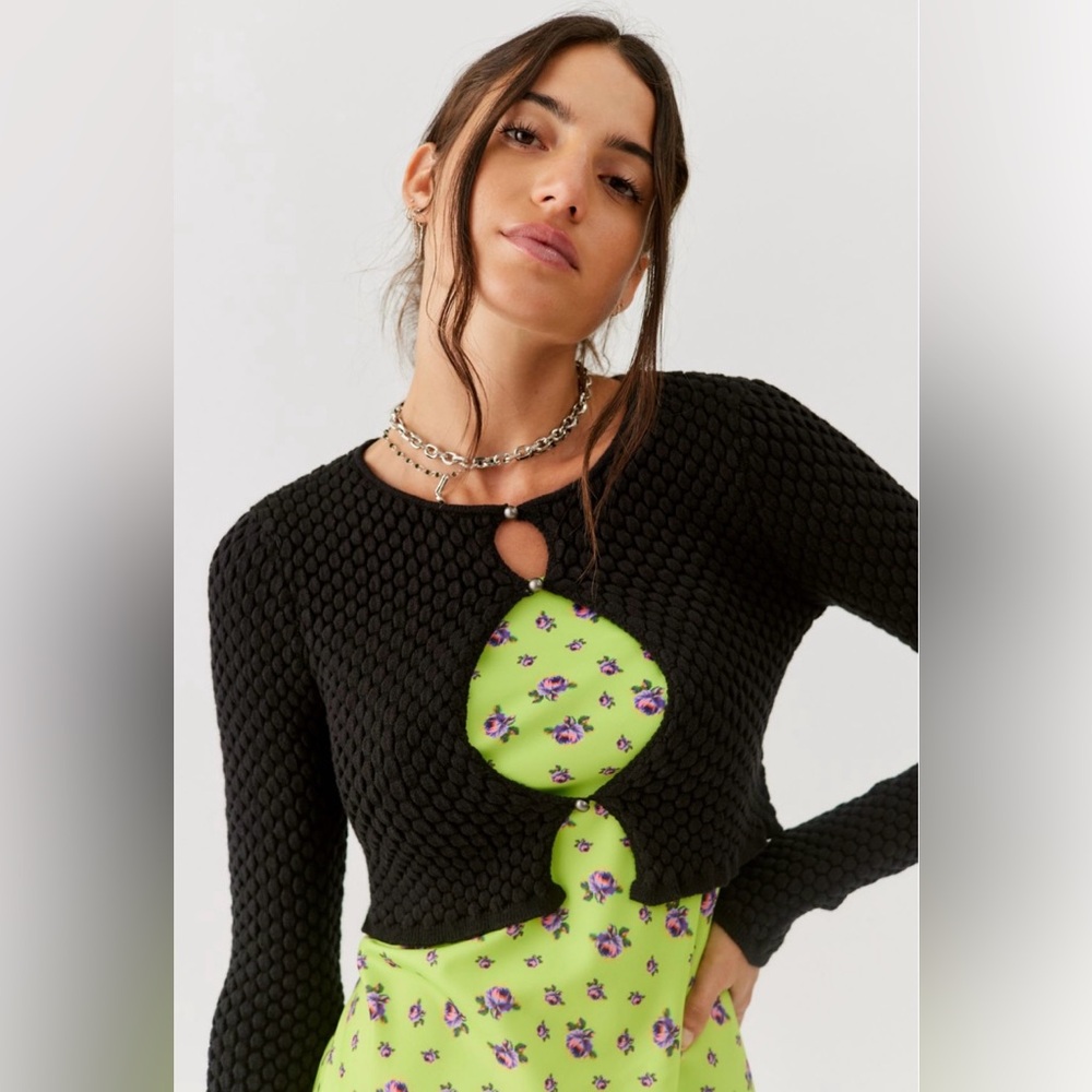 UO Piper Textured Keyhole Sweater